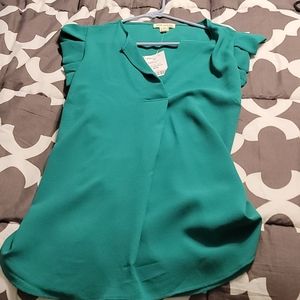 Large green faith and joy sleevless blouse